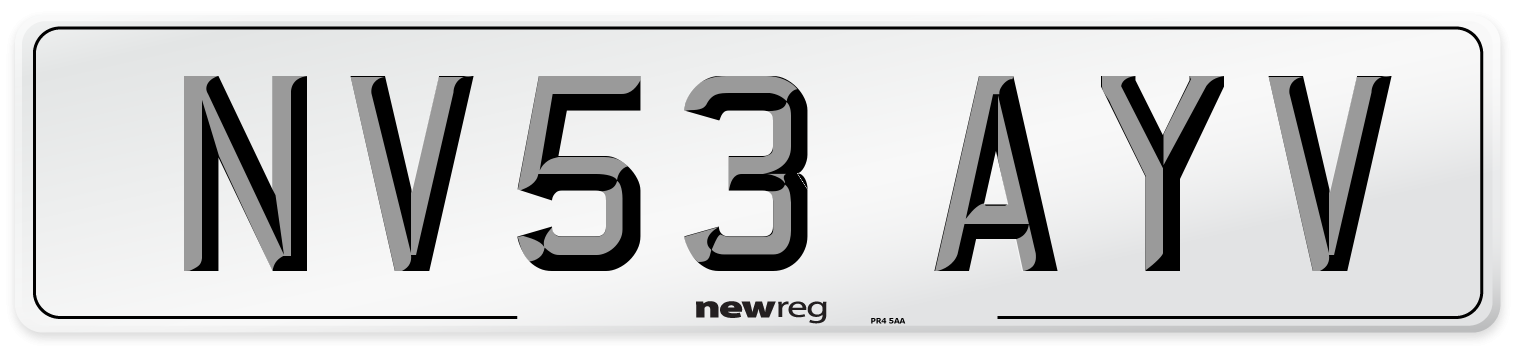 NV53 AYV Number Plate from New Reg